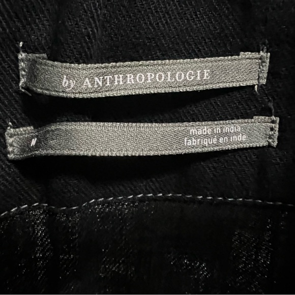 Anthropologie Somerset Black Mini Dress with White Topstitching - Picture 2 of 10